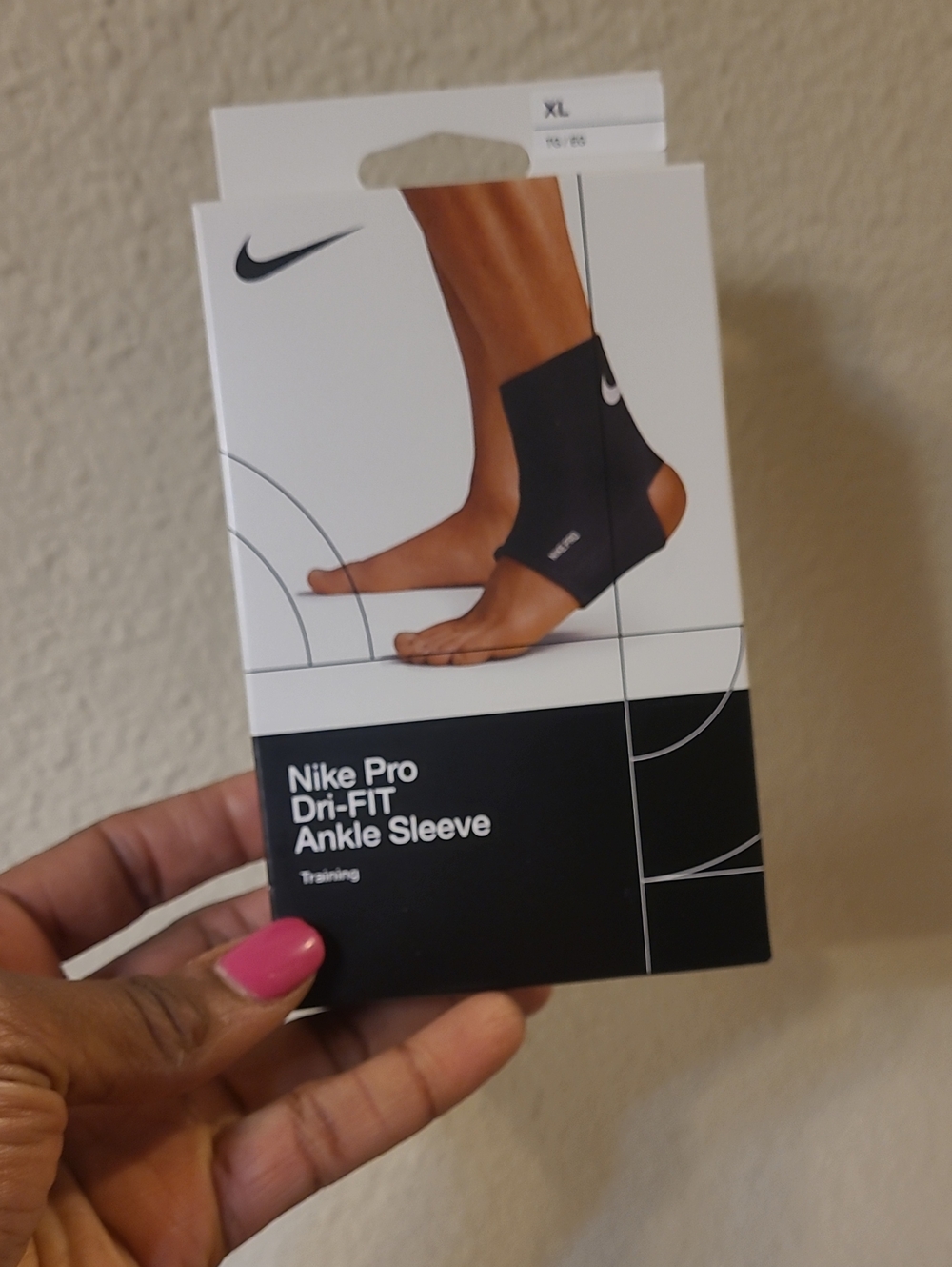 Nike Black Ankle Sleeve with White Swoosh - XL